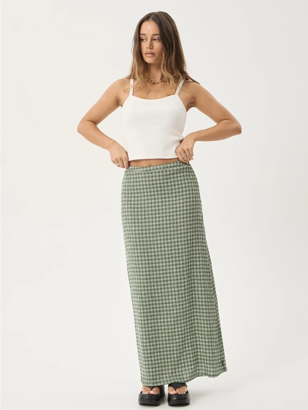 NWOT Afends Lita Seersucker Maxi Skirt - Picture 2 of 6